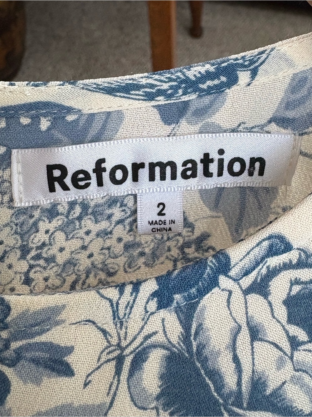 Reformation Carolena Midi Dress in blue floral print - Picture 13 of 13